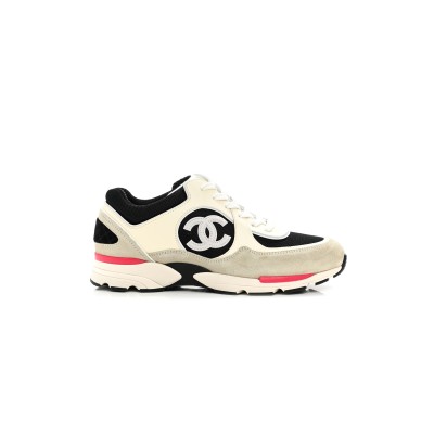 CHANEL SNEAKERS CALFSKIN, MESH & SUEDE CALFSKIN IVORY, BLACK & BEIGE G39066 Y55828 K4292